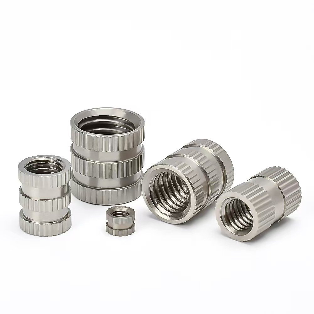 304 Stainless Steel Knurled Insert Nuts Tapping Processing